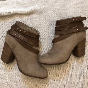 ❤️Material Girl Strappy Leather and Suede Bootie